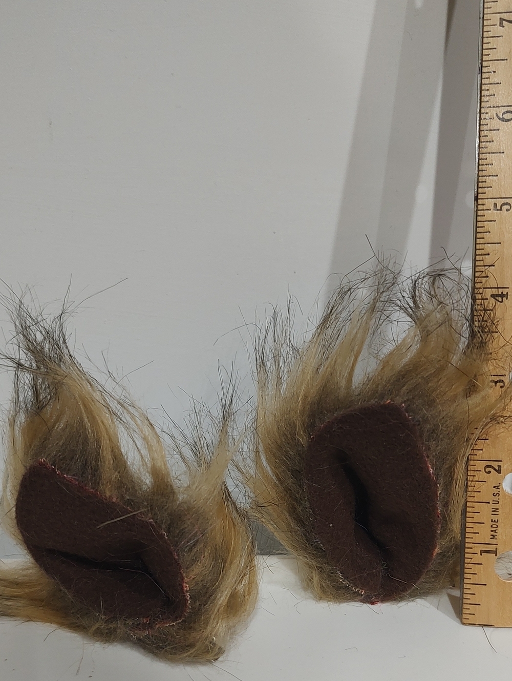 Faux Fur Brown Wolf Dog Ears Hair Clip Set Cosplay Costume